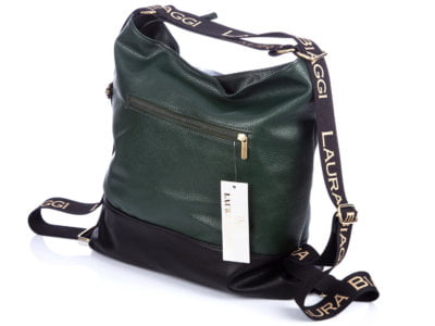 Plecako-torba 2w1 damska zielona Laura Biaggi - obrazek 4