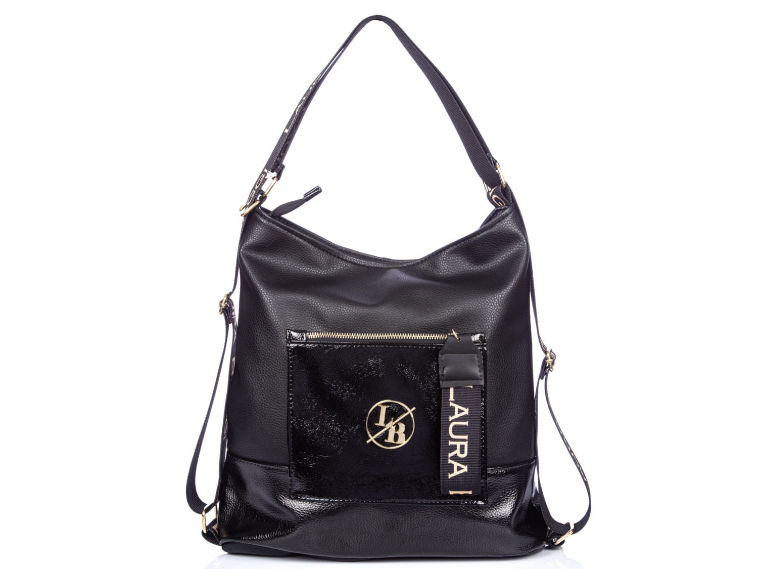 Plecako-torba 2w1 damska czarna Laura Biaggi