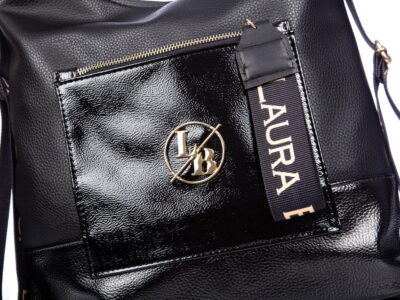 Plecako-torba 2w1 damska czarna Laura Biaggi - obrazek 6