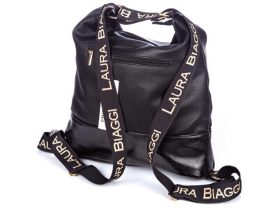 Plecako-torba 2w1 damska czarna Laura Biaggi - obrazek 2