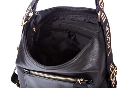 Plecako-torba 2w1 damska czarna Laura Biaggi - obrazek 7