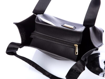 Wysoka shopperka damska Laura Biaggi Czarna - obrazek 6