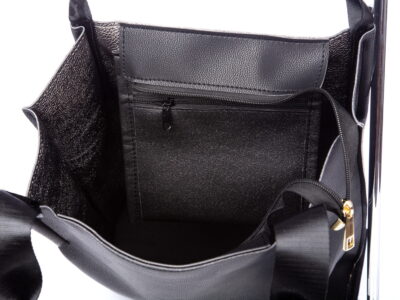 Wysoka shopperka damska Laura Biaggi Czarna - obrazek 8