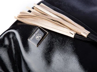 Duża damska torba na ramię czarna Laura Biaggi Worek - obrazek 4