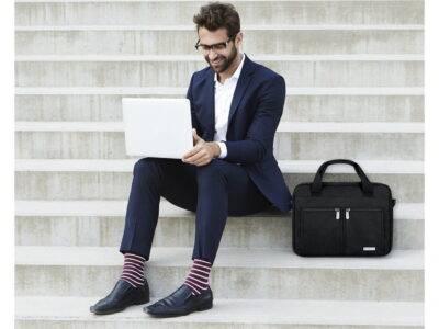 ZAGATTO Czarna torba męska do pracy z miejscem na laptopa - obrazek 5