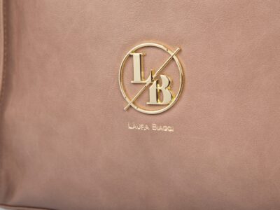 Pionowa duża torba damska beżowa Laura Biaggi - obrazek 3