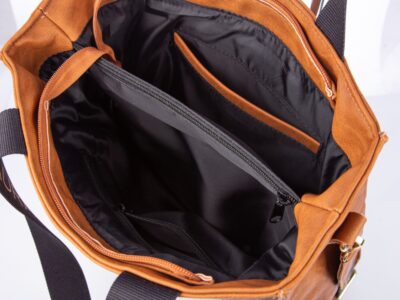 Pionowa duża torba damska brązowa Laura Biaggi - obrazek 9