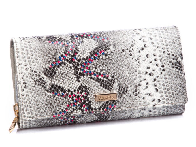 PATRIZIA Duży srebrny portfel damski