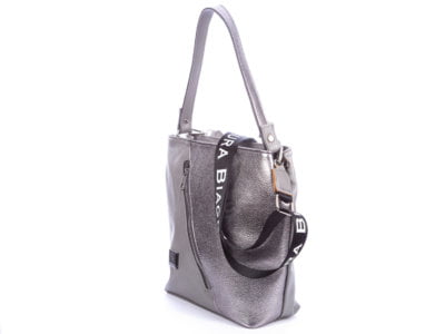 Srebrna elegancka torba damska Laura Biaggi - obrazek 2