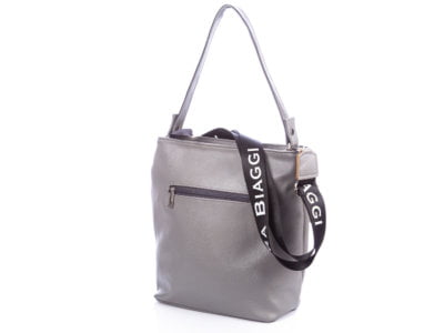 Srebrna elegancka torba damska Laura Biaggi - obrazek 3