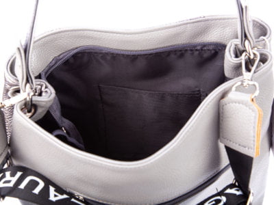 Srebrna elegancka torba damska Laura Biaggi - obrazek 9
