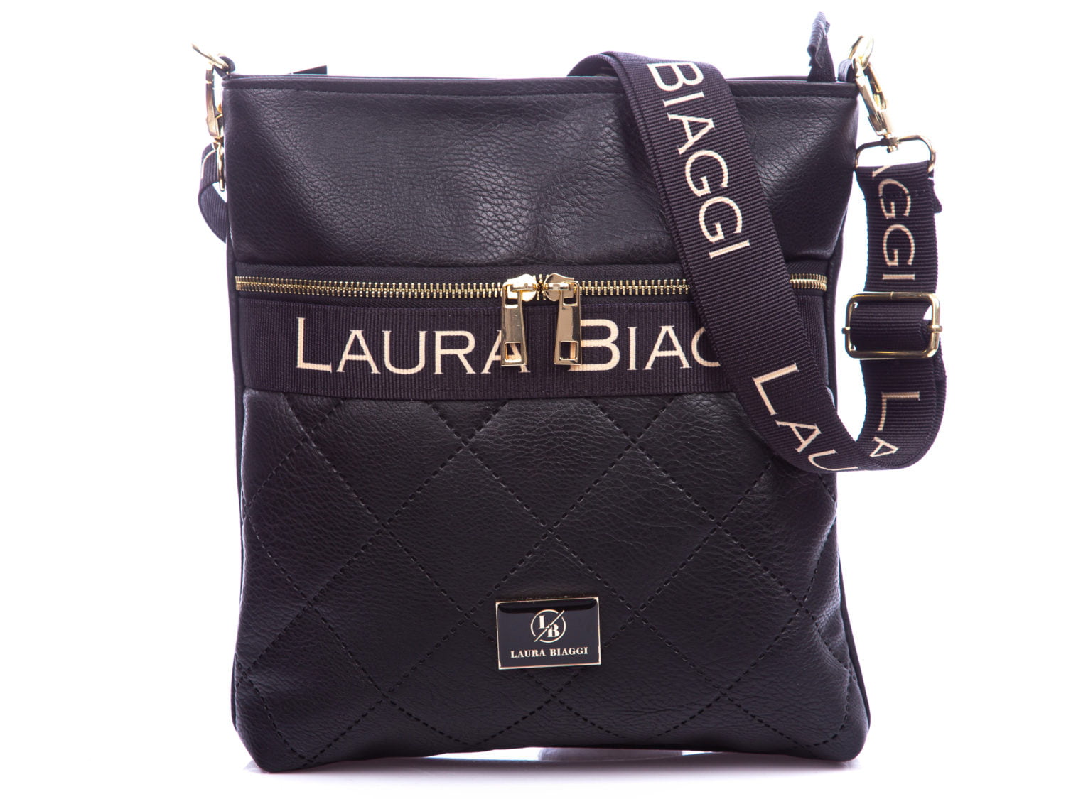 Czarna pikowana listonoszka damska Laura Biaggi