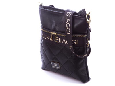 Czarna pikowana listonoszka damska Laura Biaggi - obrazek 2