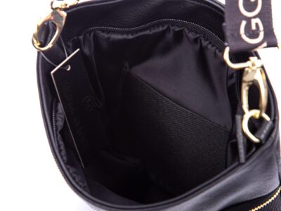 Czarna pikowana listonoszka damska Laura Biaggi - obrazek 7