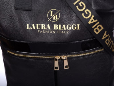 Laura Biaggi czarna duża torba damska ze złotym - obrazek 5