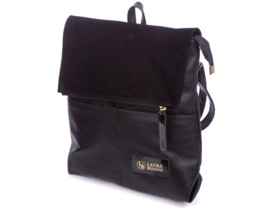 Laura Biaggi Elegancka damska plecako-torba 2w1 czarna - obrazek 2