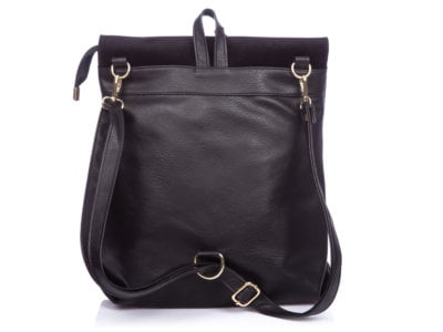 Laura Biaggi Elegancka damska plecako-torba 2w1 czarna - obrazek 4