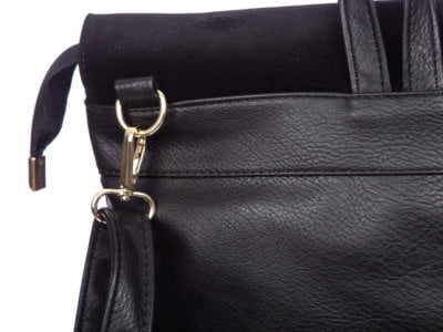 Laura Biaggi Elegancka damska plecako-torba 2w1 czarna - obrazek 6