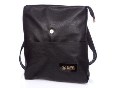 Laura Biaggi Elegancka damska plecako-torba 2w1 czarna - obrazek 7