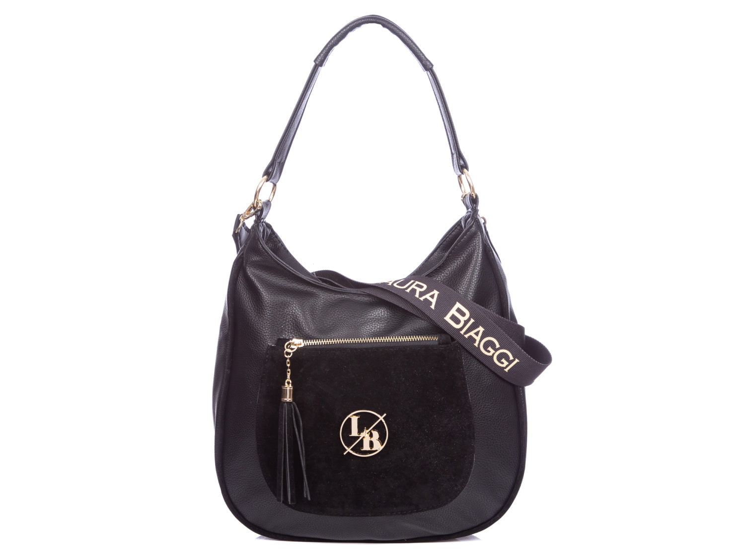 Torba damska Laura Biaggi czarna półokrągła