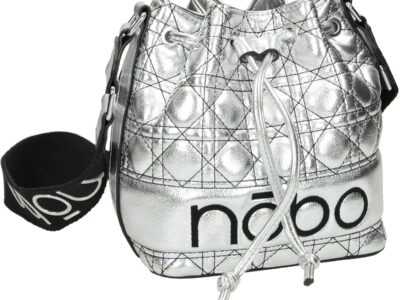 NOBO Torba worek damska srebrna L0810 - obrazek 2