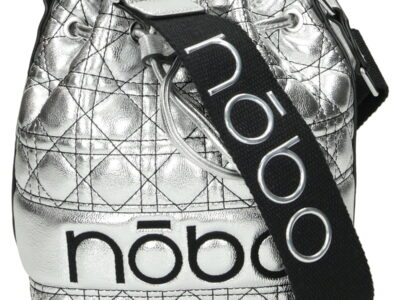 NOBO Torba worek damska srebrna L0810 - obrazek 3