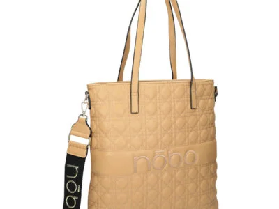 NOBO Torba shopperka damska kremowa L0820 - obrazek 2
