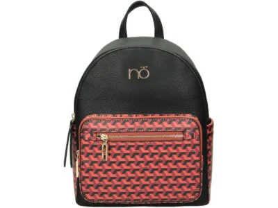 NOBO Plecak damski miejski czarno-pomarańczowy L1470 - obrazek 2