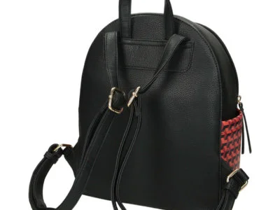 NOBO Plecak damski miejski czarno-pomarańczowy L1470 - obrazek 3