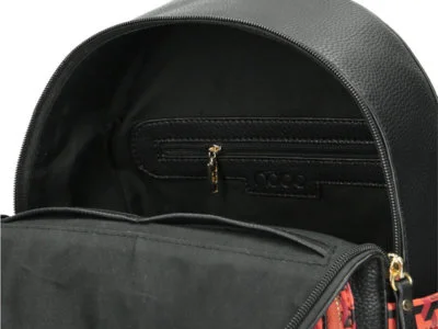 NOBO Plecak damski miejski czarno-pomarańczowy L1470 - obrazek 4