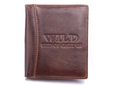 Wild mały ciemnobrązowy portfel męski