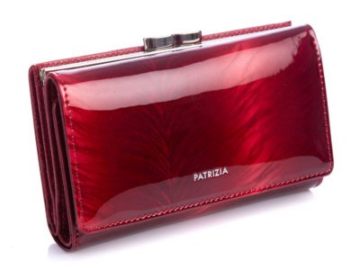 Czerwony portfel damski Patrizia z biglem