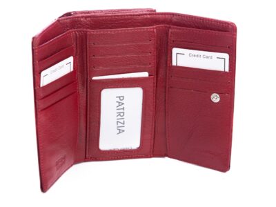 Lakierowany portfel damski z biglem czerwony PATRIZIA - obrazek 6