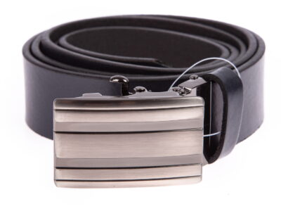 Pasek do spodni męski skórzany granatowy z klamrą automatyczną 120 cm - obrazek 1