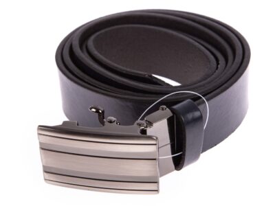 Pasek do spodni męski skórzany granatowy z klamrą automatyczną 120 cm - obrazek 2