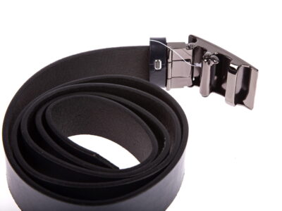 Pasek do spodni męski skórzany granatowy z klamrą automatyczną 120 cm - obrazek 3