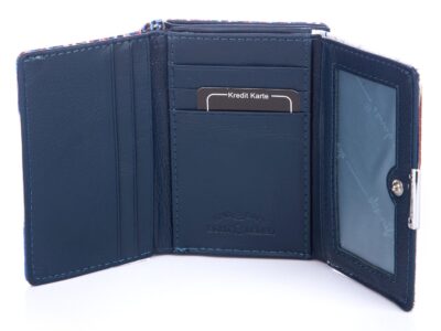 Portfel damski lakierowany biało-niebieski z biglem Jennifer Jones - obrazek 6