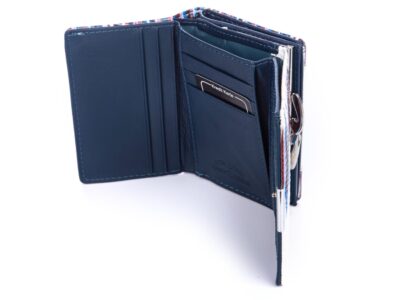 Portfel damski lakierowany biało-niebieski z biglem Jennifer Jones - obrazek 7