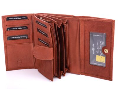 Money Maker Duży portfel damski skórzany jasny brąz - obrazek 6