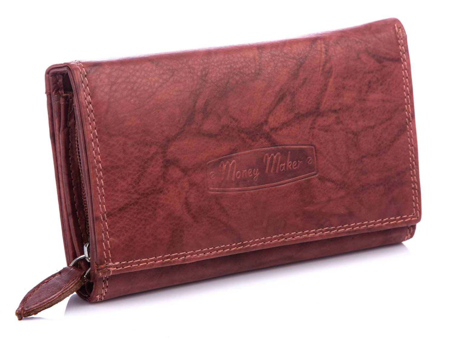 Duży ciemnobrązowy portfel damski Money Maker