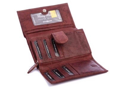 Money Maker Duży portfel damski skórzany ciemnobrązowy - obrazek 5