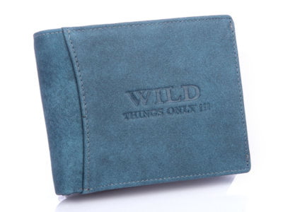 Niebieski portfel męskie WILD