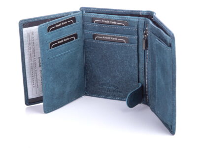 Niebieski pionowy portfel męski skórzany WILD - obrazek 5