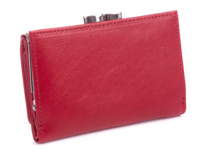 Pierre Cardin czerwony gładki portfel damski z biglem - obrazek 2