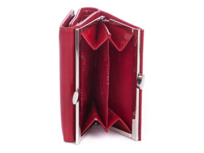 Pierre Cardin czerwony gładki portfel damski z biglem - obrazek 6