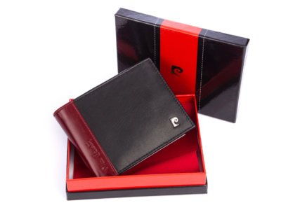 Pierre Cardin Portfel męski czarny z czerwonym grzbietem - obrazek 7