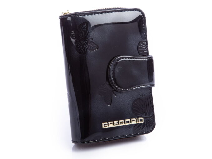 Gregorio Portfel damski z motylkami czarny średni