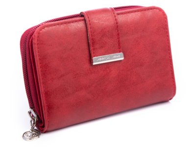 Czerwony średni portfel damski z eko skóry Jennifer Jones