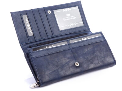 Poziomy duży portfel damski Jennifer Jones granatowy - obrazek 3