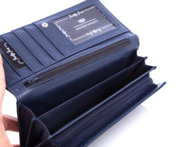 Poziomy duży portfel damski Jennifer Jones granatowy - obrazek 4